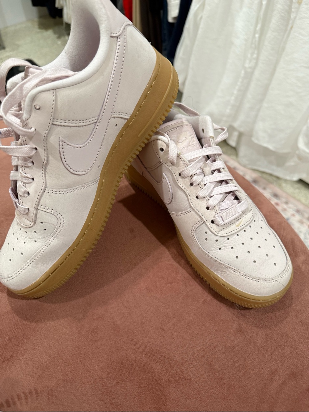 Nike Low-Top Sneakers in Pale Pink with Gum Sole